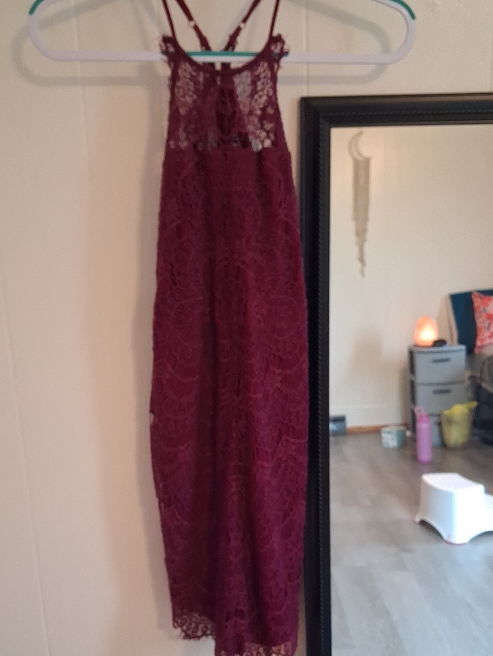 Free People Rasberry Lace Halter Midi Dress Like New